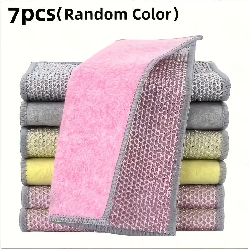New upgraded double-sided silver-thread coconut fiber cleaning cloth, steel wire dishcloth