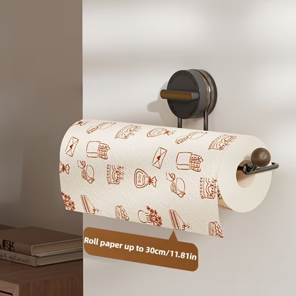 Rotating suction cup kitchen paper towel holder - no drilling required