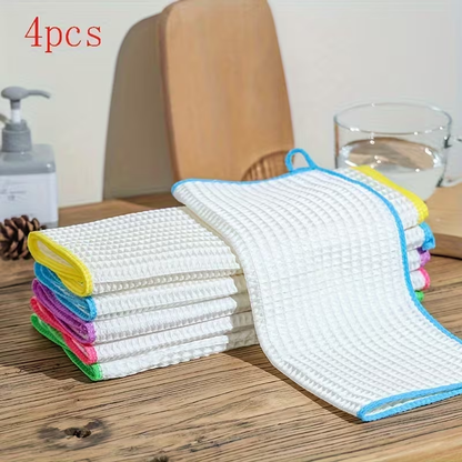 4-pack of extra-thick bamboo fiber kitchen towels - super absorbent