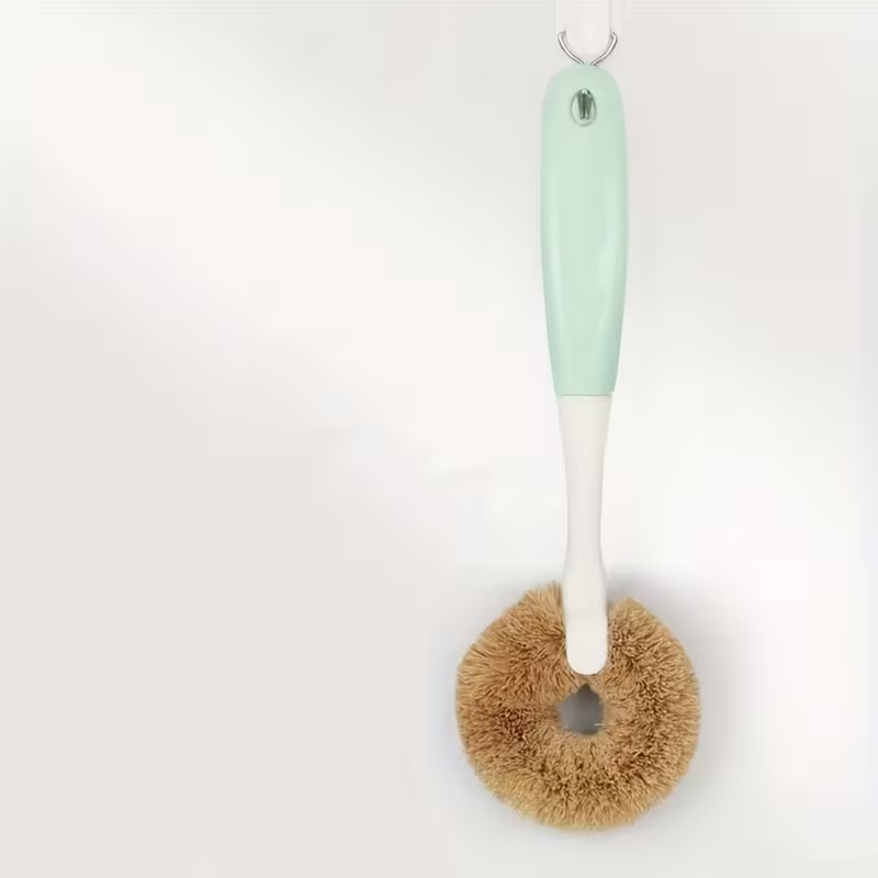 Long-handled multi-functional pot brush | Coconut fiber kitchen cleaning brush