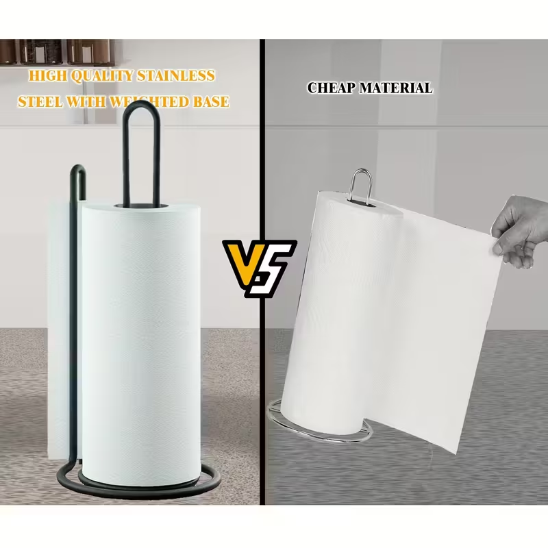 Countertop tissue holder, kitchen and bathroom standing tissue roll holder