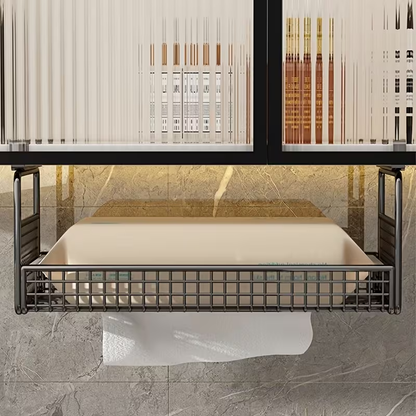 1 Wall-Mounted Iron Tissue Holder | Kitchen and Bathroom Hanging Tissue Storage Rack
