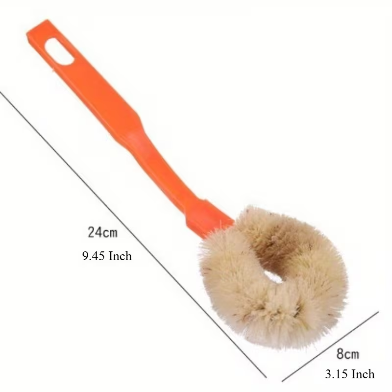 Long-handled multi-functional pot brush | Coconut fiber kitchen cleaning brush