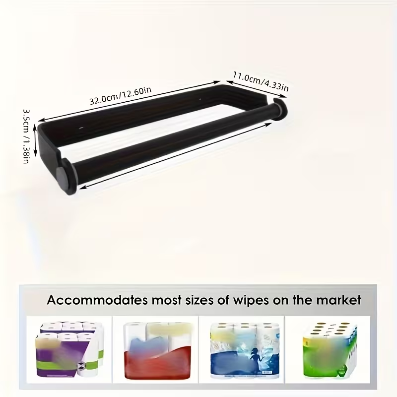 No-drill kitchen and bathroom storage rack, strong adhesive tissue holder