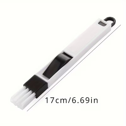 Window groove brush with dustpan and crevice nozzle