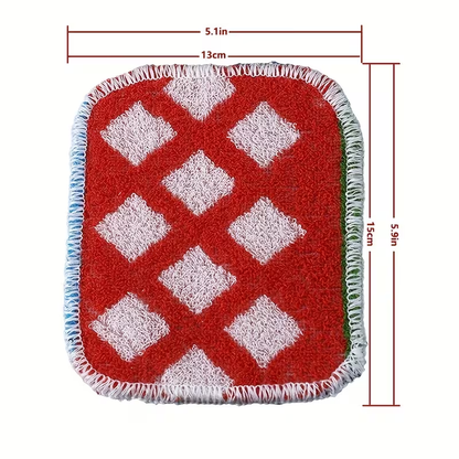 Bohemian Check Dishcloth - Thick and Durable Multi-Color Cleaning Cloth