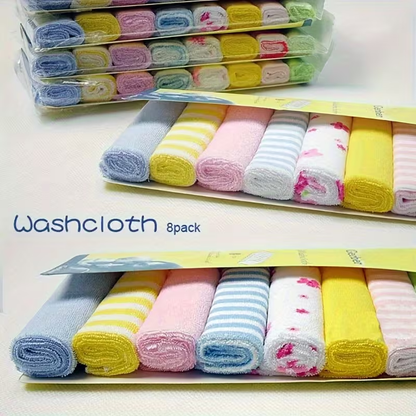 8pcs/16pcs Pack Face Washers Hand Towel Feeding Wipe Wash Cloth
