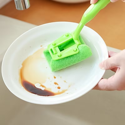 Sponge Dishwashing Brush | Durable Plastic Kitchen Cleaning Brush