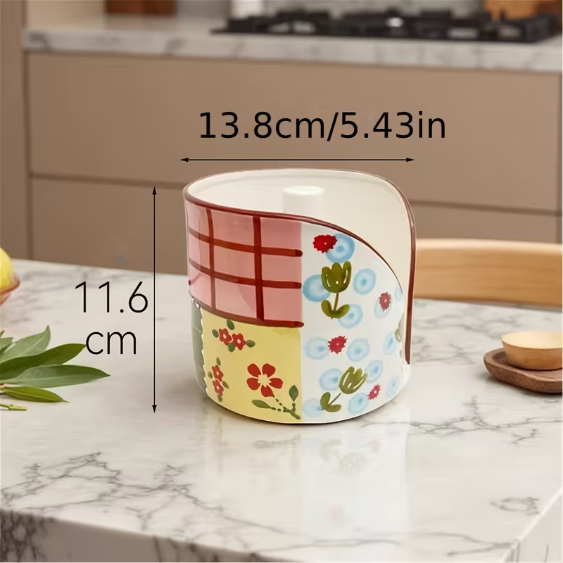 1 Ceramic Tissue Holder - Heavy Duty Ceramic Tissue Dispenser with Mesh Dividers