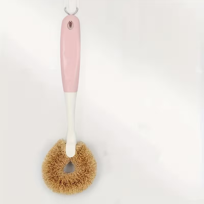 Long-handled multi-functional pot brush | Coconut fiber kitchen cleaning brush