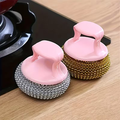 7-piece stainless steel brush set, including 5 replaceable sponges