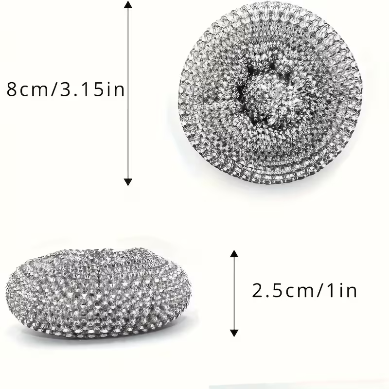 7-piece stainless steel brush set, including 5 replaceable sponges