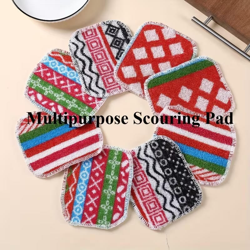Bohemian Check Dishcloth - Thick and Durable Multi-Color Cleaning Cloth