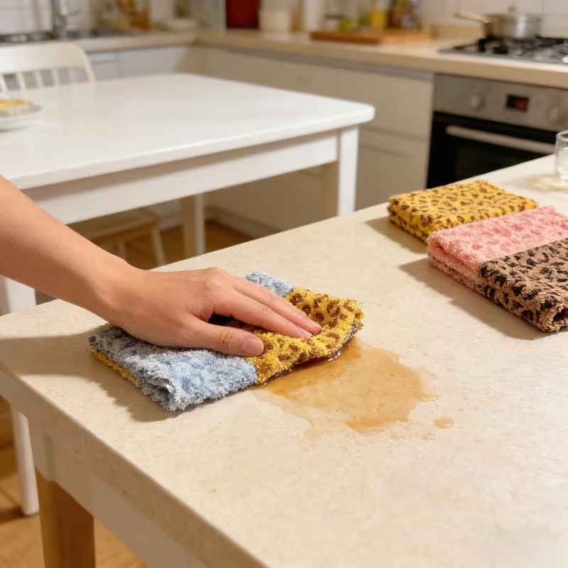 6 Retro Double-Sided Colorful Leopard Print Cleaning Cloths | Polyester Square Towels