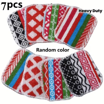 Bohemian Check Dishcloth - Thick and Durable Multi-Color Cleaning Cloth