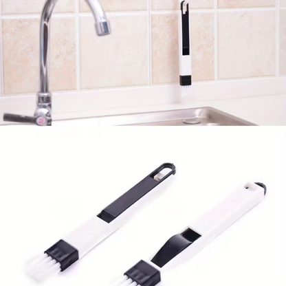 Window groove brush with dustpan and crevice nozzle