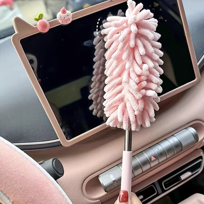 Two-piece set - Microfiber cleaning tools - Flexible adjustable mini car dust brush