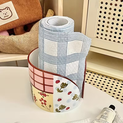 1 Ceramic Tissue Holder - Heavy Duty Ceramic Tissue Dispenser with Mesh Dividers