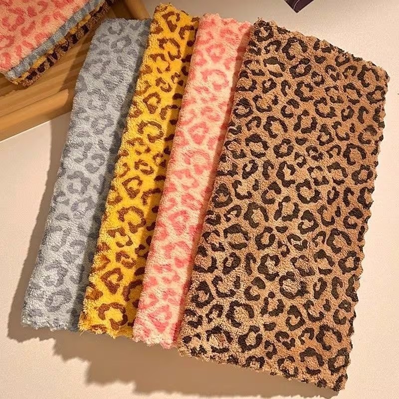 6 Retro Double-Sided Colorful Leopard Print Cleaning Cloths | Polyester Square Towels