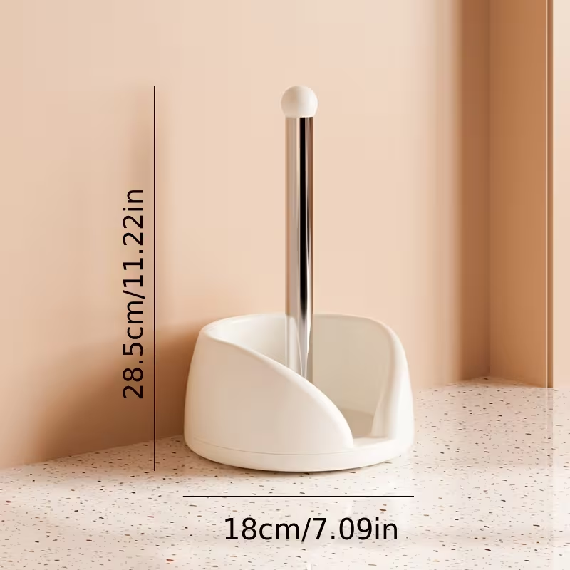 1 stainless steel/plastic rotating kitchen paper towel holder and countertop storage rack