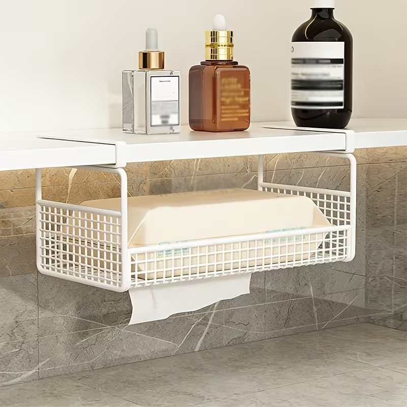 1 Wall-Mounted Iron Tissue Holder | Kitchen and Bathroom Hanging Tissue Storage Rack