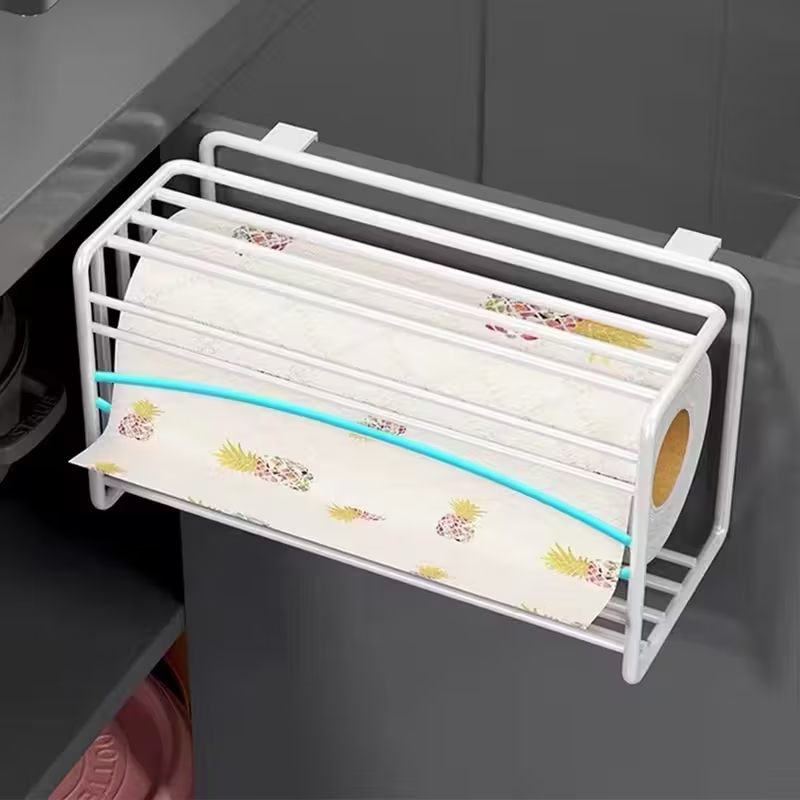 No-drill multi-functional kitchen paper towel holder with thickened paper towel box