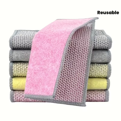 New upgraded double-sided silver-thread coconut fiber cleaning cloth, steel wire dishcloth