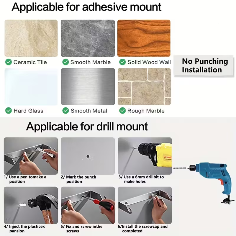 Space-grade aluminum paper towel holder - rust-resistant and suitable for kitchens.