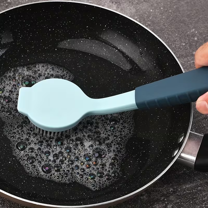 Durable PP long-handled cleaning brush - soft silicone bristles for efficient cleaning.