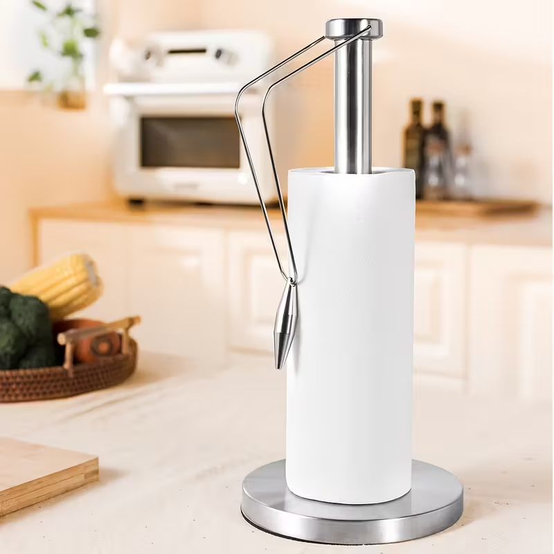 Kitchen paper towel holder, made of stainless steel, desktop storage rack