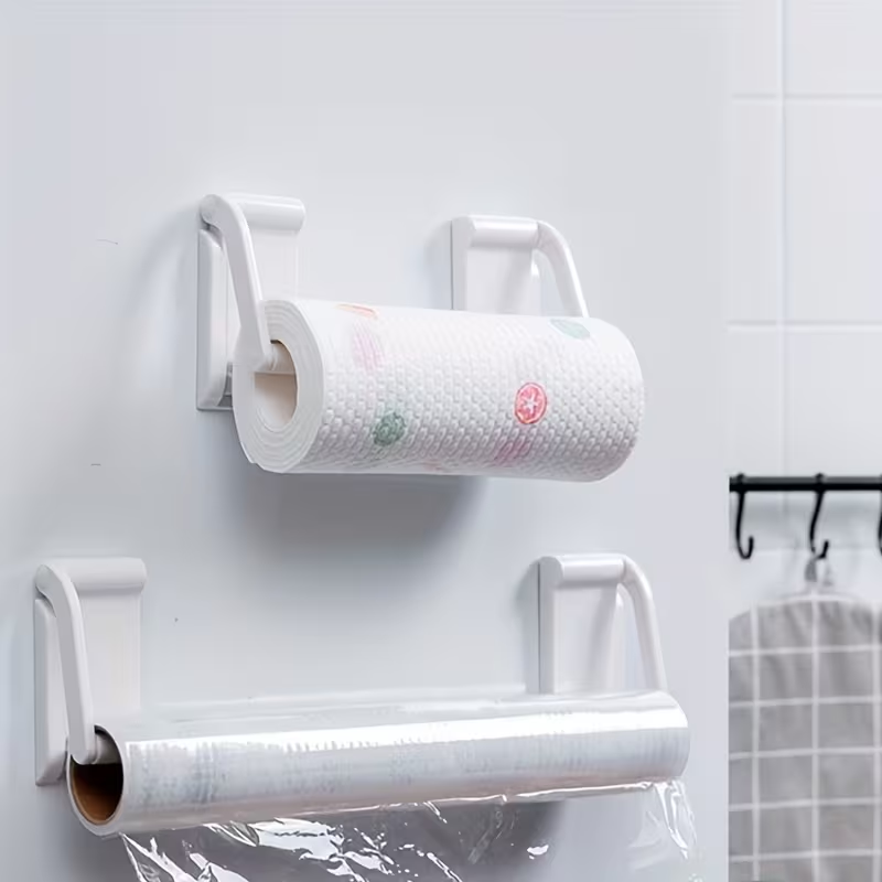 Adjustable magnetic paper towel holder for kitchens – wall-mounted