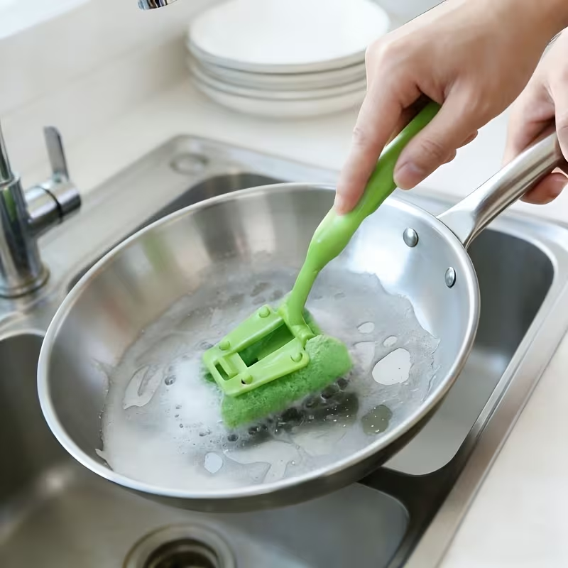 Sponge Dishwashing Brush | Durable Plastic Kitchen Cleaning Brush