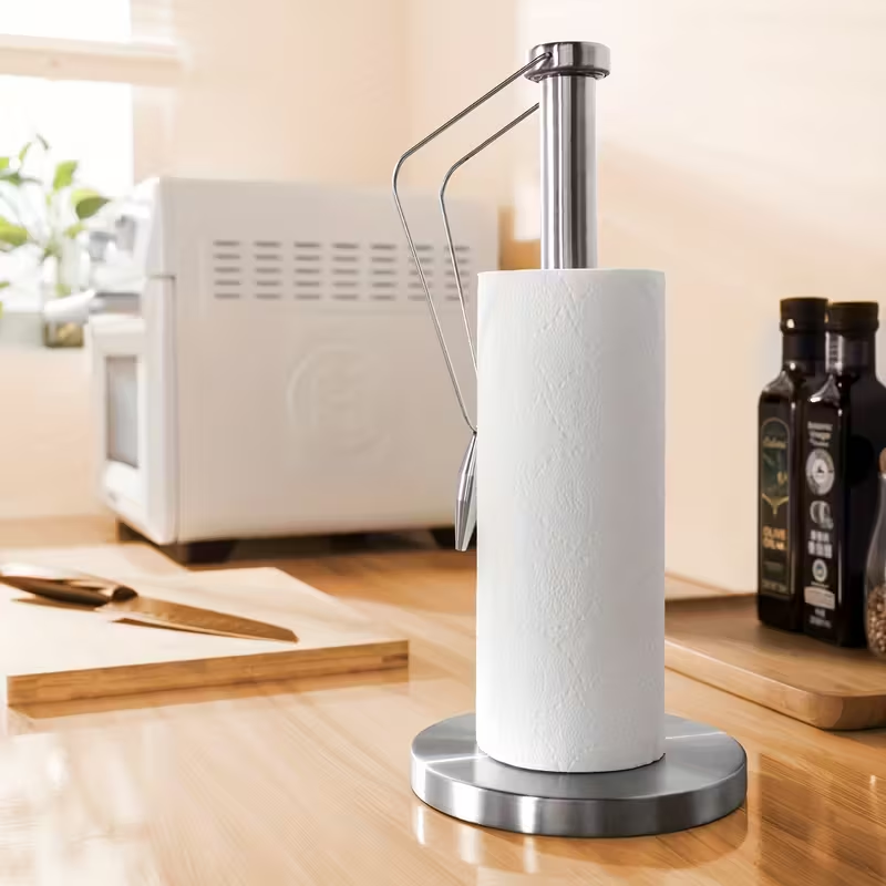 Kitchen paper towel holder, made of stainless steel, desktop storage rack