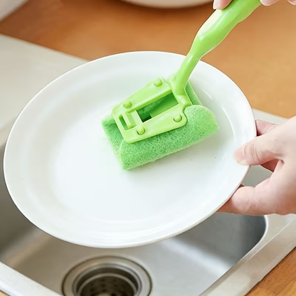 Sponge Dishwashing Brush | Durable Plastic Kitchen Cleaning Brush
