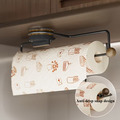 Rotating suction cup kitchen paper towel holder - no drilling required