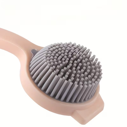 Durable PP long-handled cleaning brush - soft silicone bristles for efficient cleaning.
