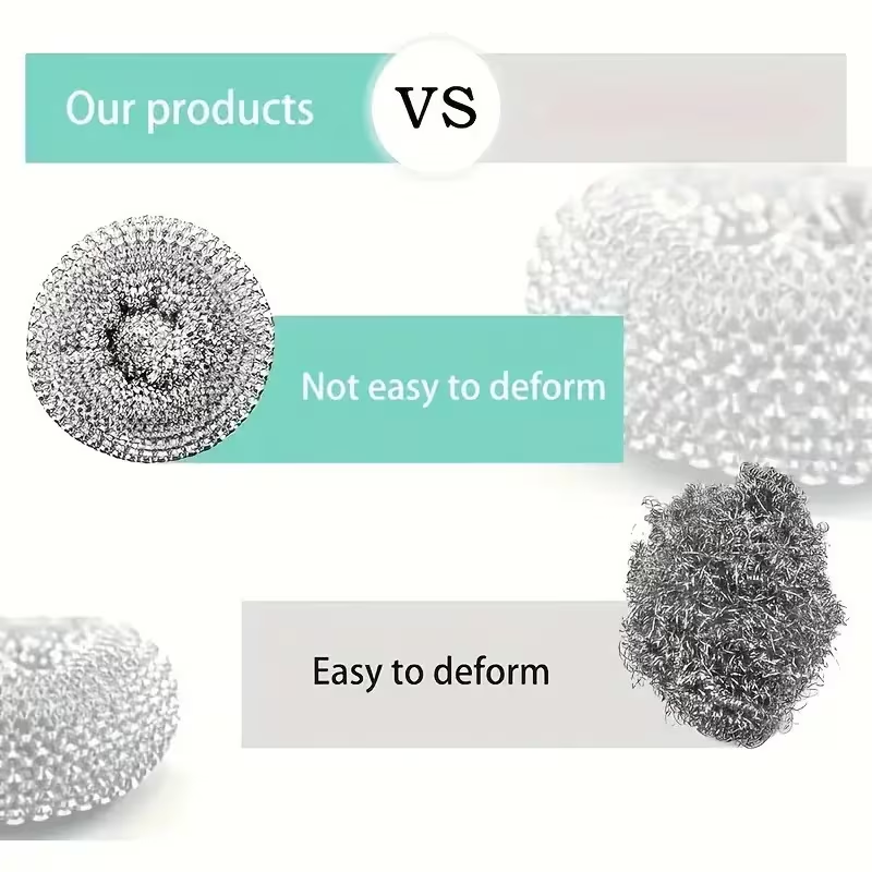 7-piece stainless steel brush set, including 5 replaceable sponges